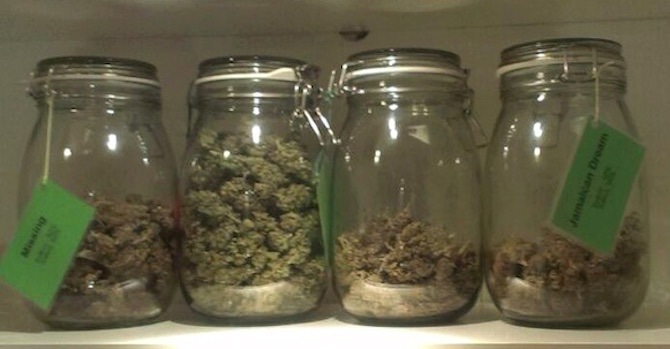 Conservation de cannabis en boîtes de conserve en verre